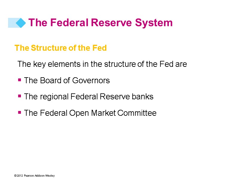 The Structure of the Fed The key elements in the structure of the Fed